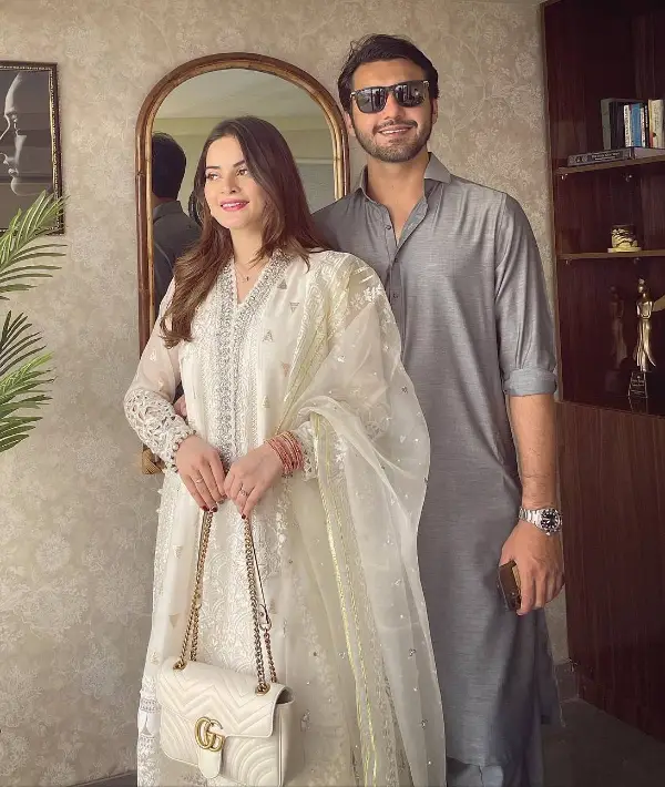 Minal Khan with her husband Ahsan Mohsin Ikram.