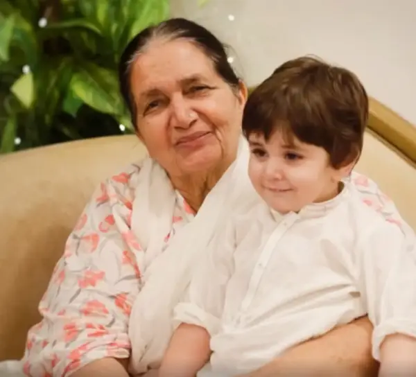 Mustafa Abbasi with his grandmother