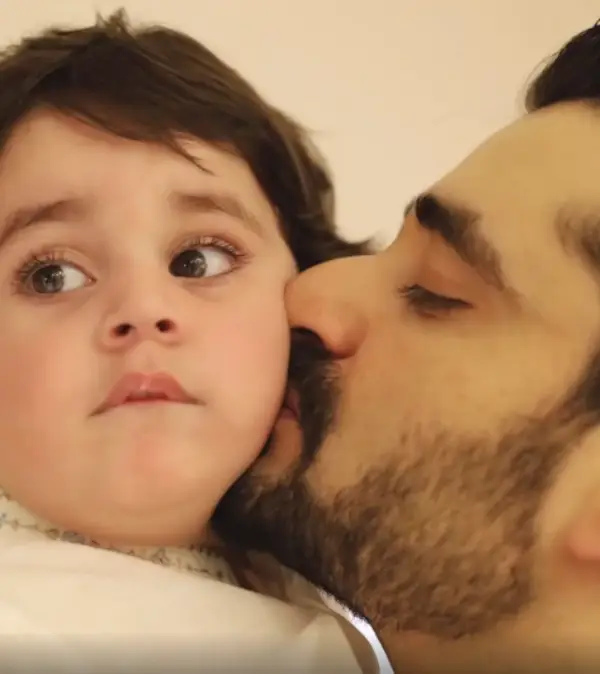 Hamza Ali Abbasi with his son