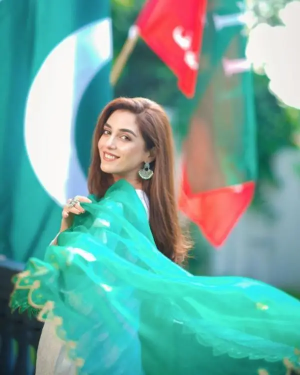Actress Maya Ali celebrating 75th independence day of Pakistan