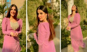 Hareem Farooq Stuns in Stylish Pink Velvet Dress [Pictures]
