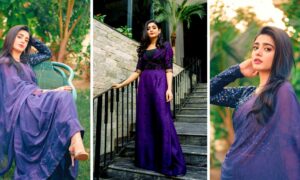 Sehar Khan Dazzles in an Elegant Purple Gown