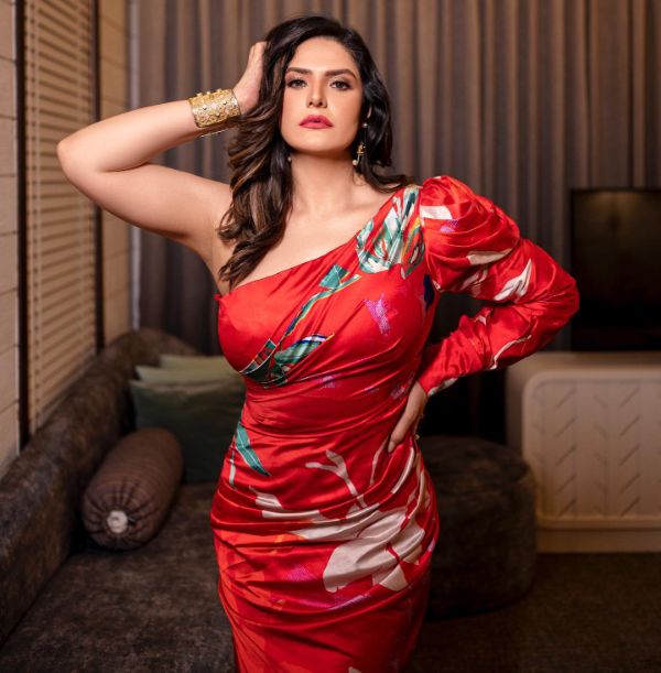 Zareen Khan Looks Gorgeous in a Red Floral Dress